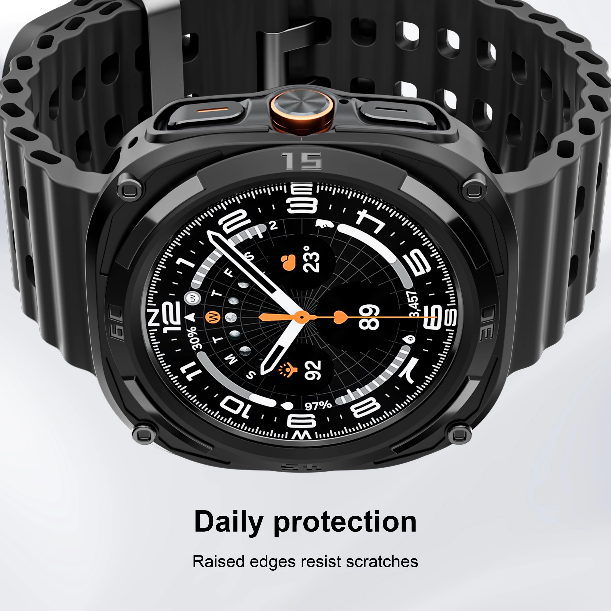 Protective Hard PC Frame Bumper Case with Screen Protector for Galaxy Watch Ultra 47mm
