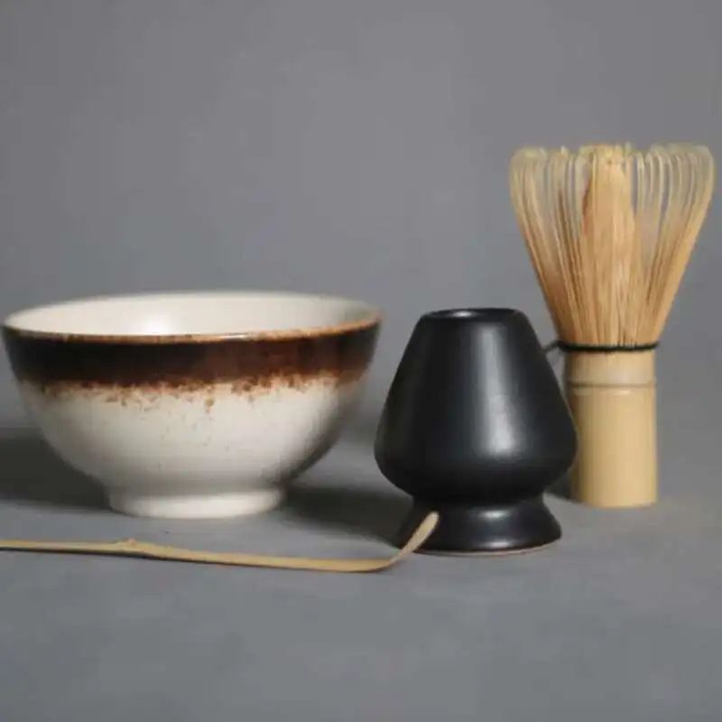 Handmade Home Easy Clean Matcha Tea Set Tool Stand Kit Bowl Whisk Scoop Gift Ceremony Traditional Japanese Accessories