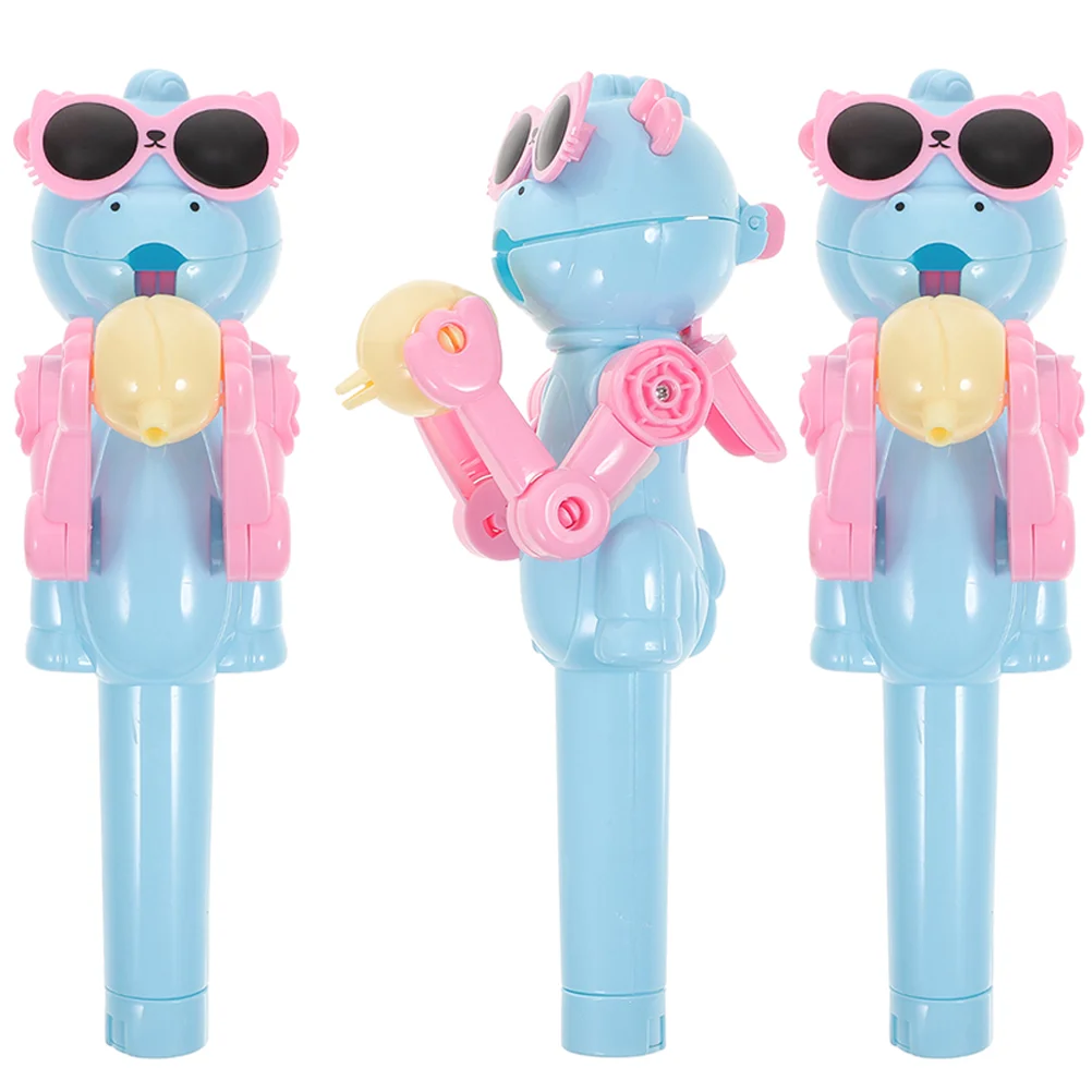 

3 Pcs Lollipop Machine Holder Toy Plastic Bracket Lollipops for Kids Dinosaur Candy Children Robot