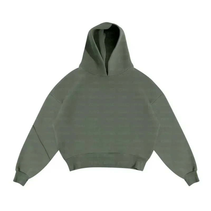 thumbnail image 1 of Sudadera de forro polar de color liso para hombre y mujer, pantalones de chándal de dos piezas estilo hip hop góticos Y2K, estilo americano, 1 of 5