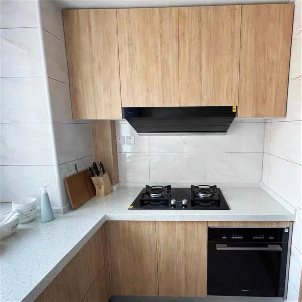 1 Roll Pvc Oil-proof Wood Grain Sticker Self-adhesive Wallpaper For Kitchen Countertop Furniture Cabinet Table Wall Renovation 5
