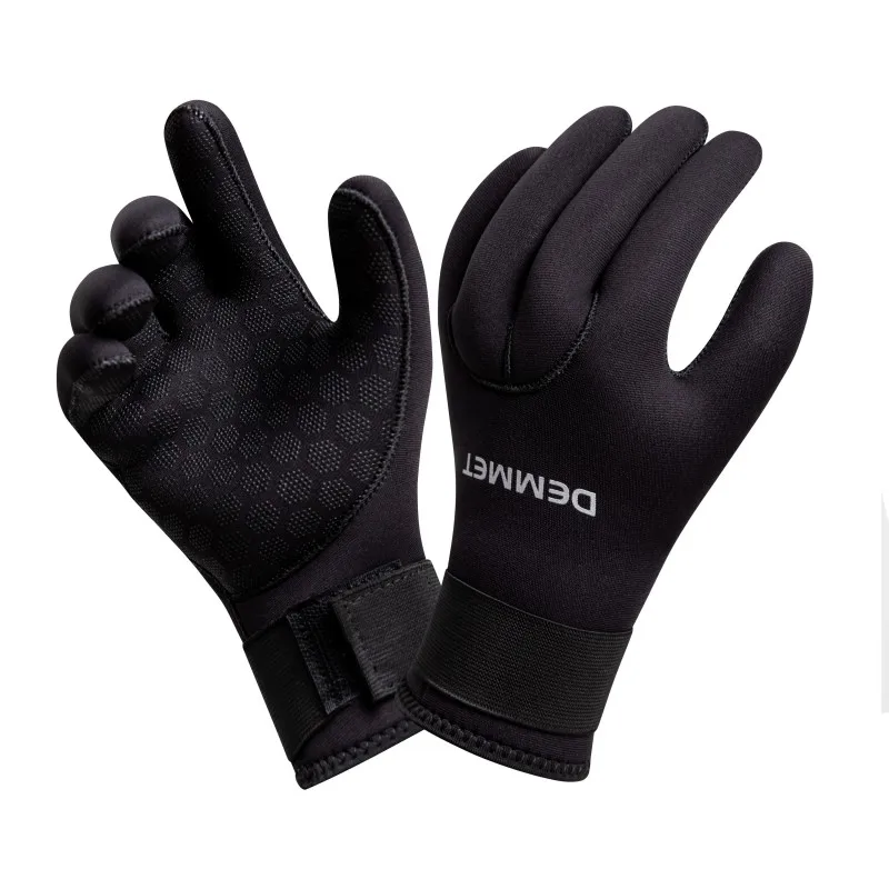 DEMMET Dive Gloves 3/5MM Neoprene Five Finger Warm Wetsuit Winter Gloves for Scuba Diving Snorkeling Surfing 2