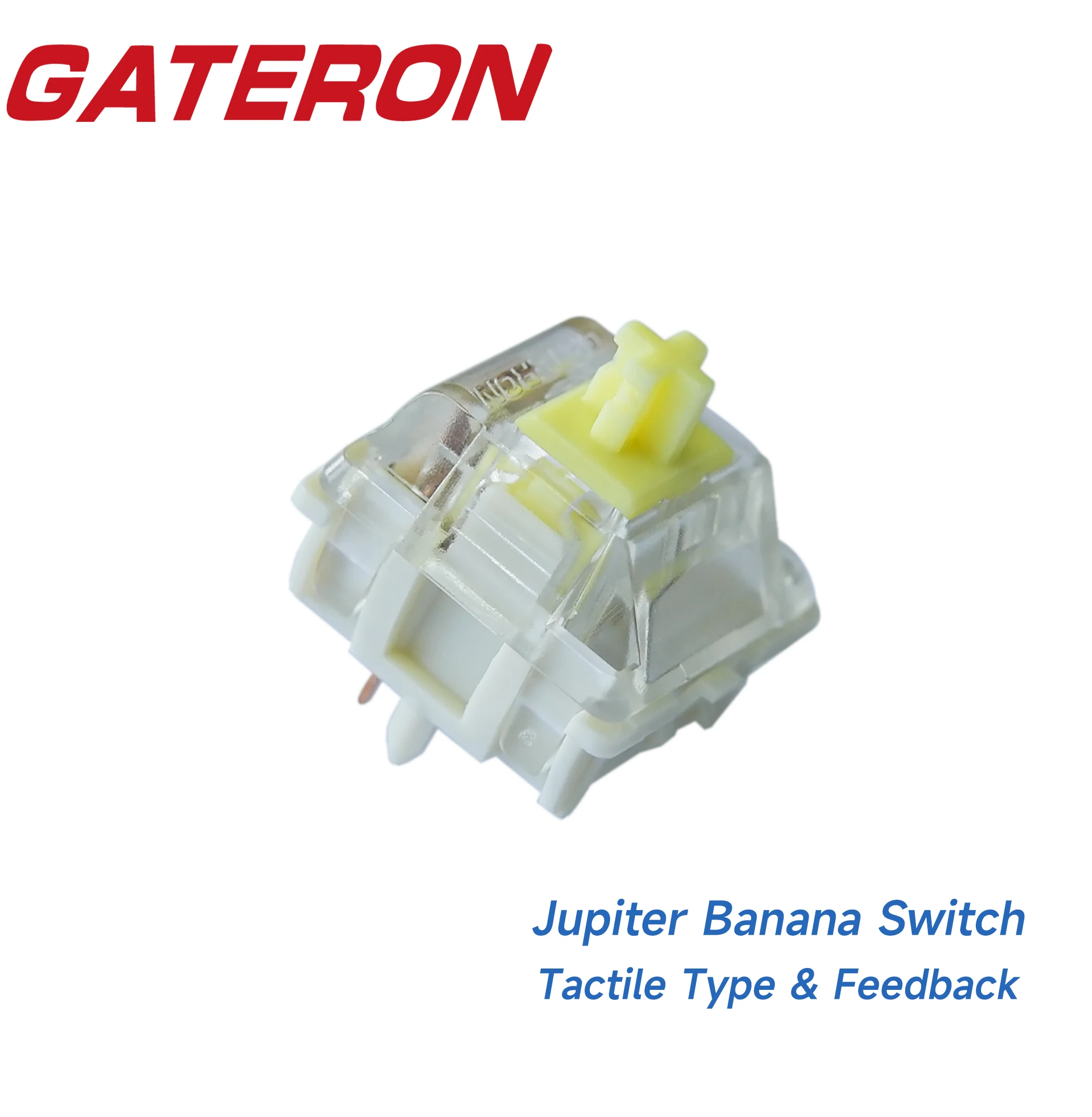 GATERON-interruptor de Júpiter Banana, 5 pines, SMD, amarillo claro, doble etapa, resorte RGB, personalizado, DIY, Teclado mecánico de intercambio en caliente para videojuegos