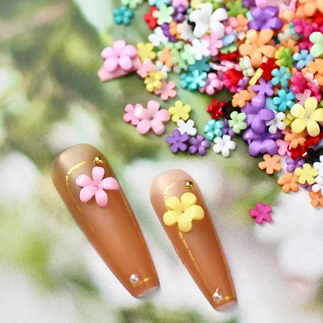 ful Acrylic Flower Charms 5 Petals Mix For DIY Diy Flower Nails, 3D  Florets, Kawaii Manicure From Caohai, $31.74