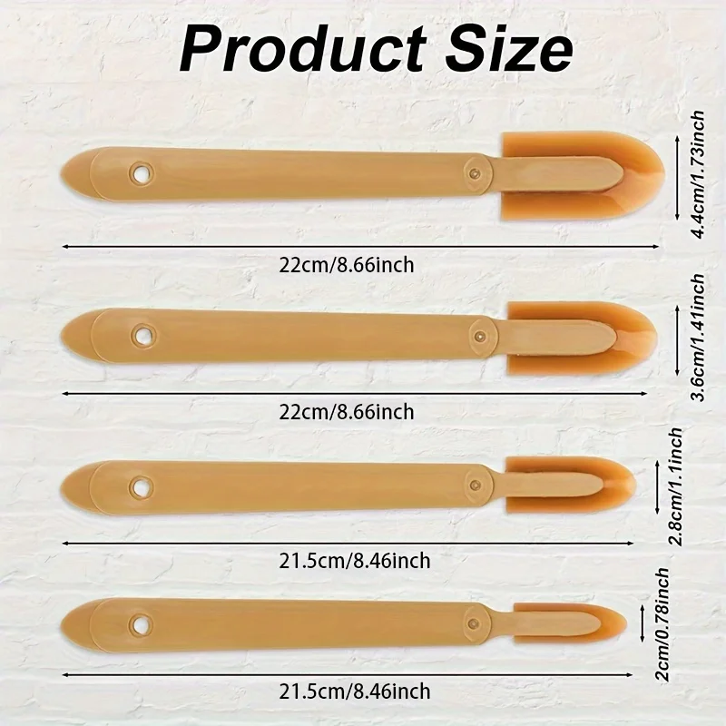 4pcs Silicone Caulking Tool Set, Flexible Tip Sealant Finishing Tools, Ergonomic Handle, No Electricity or Battery Needed