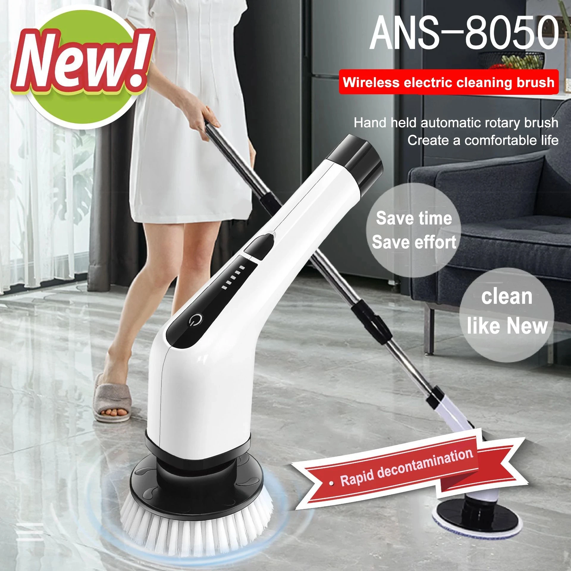 Wireless Electric Cleaning Brush USB Housework Kitchen Dishwashing Brush  Bathtub