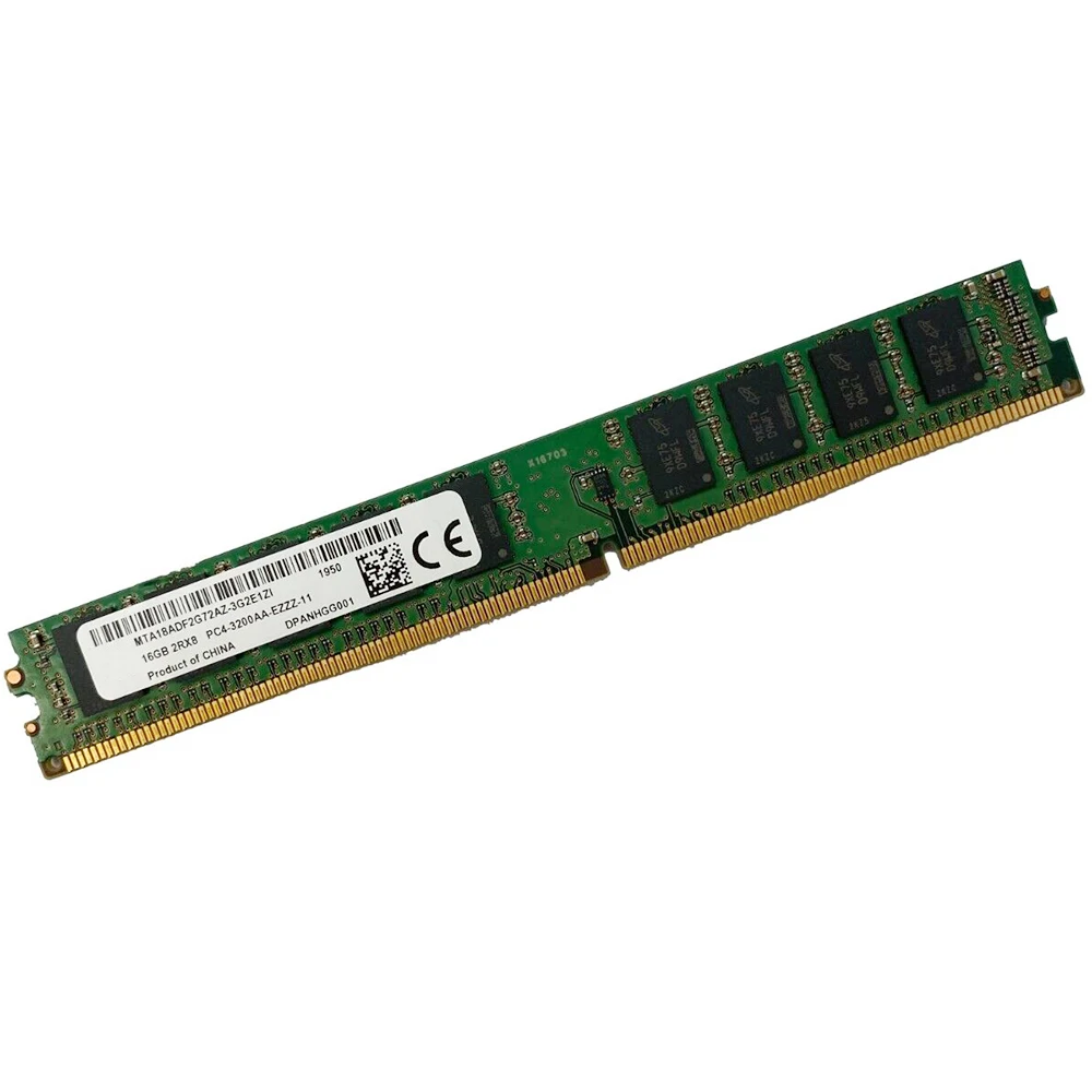 

1 Pcs For MT RAM 16GB 16G 3200 DDR4 2RX8 UDIMM ECC Narrow VLP MTA18ADF2G72AZ-3G2E1 Server Memory Fast Ship High Quality