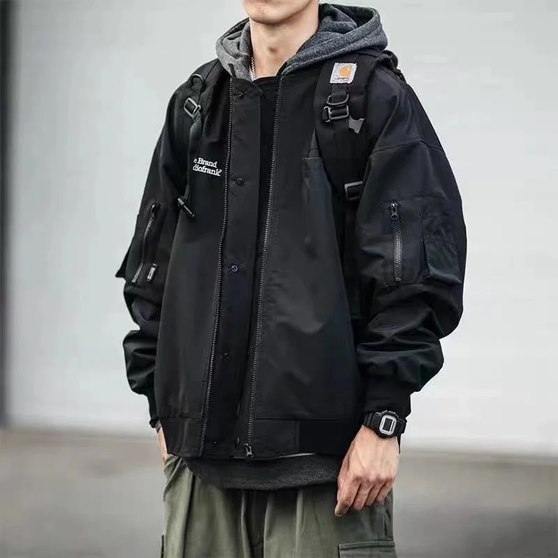 Japanese Tide Brand Air Force Pilot Jacket Workwear Jackets Men's 2022 Spring New Loose Baseball Uniform Casual Cargo Coats Top