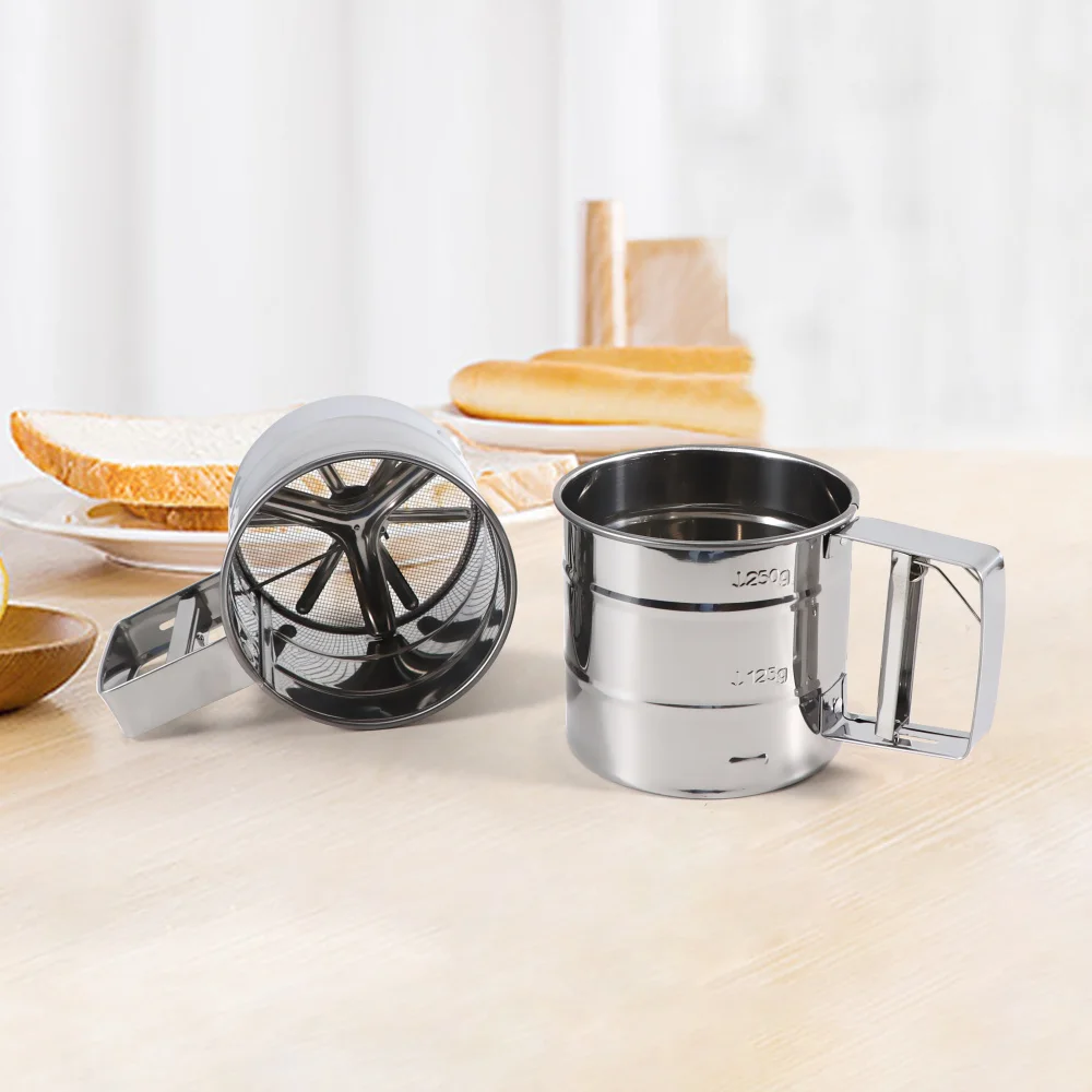 

Jaswehome Flour Sifter Stainless Steel Shaker Sieve Cup Hand Held Baking Tools Baking Flour Sieve Strainer Sifters