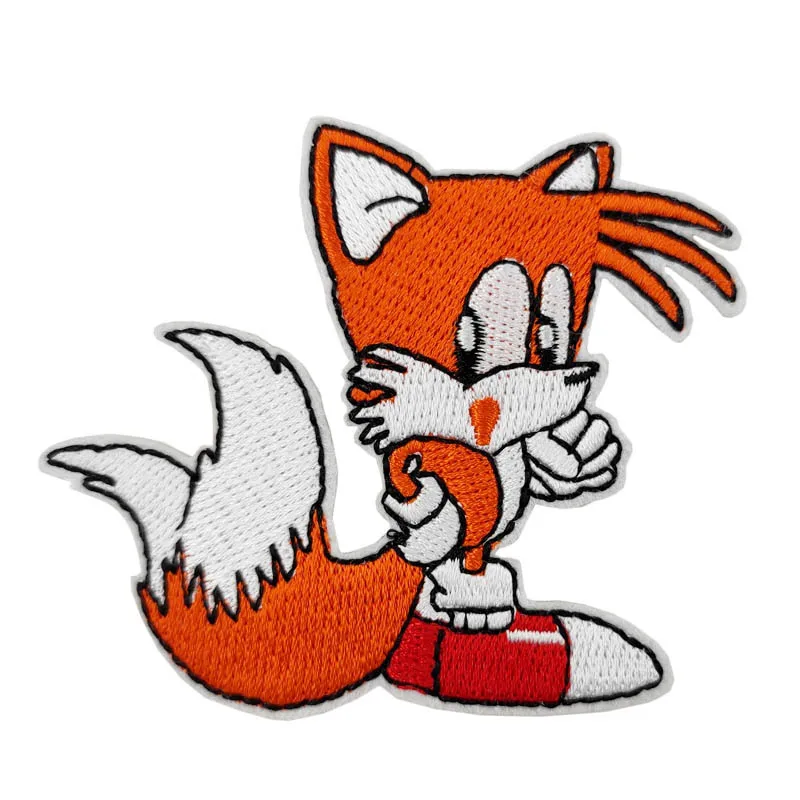 thumbnail image 1 of Pegatina de tela con diseño de Sonic The Hedgehog para hacer tú mismo, parche bordado con diseño de dibujos animados, pegatinas multifuncionales para ropa, 1 of 4