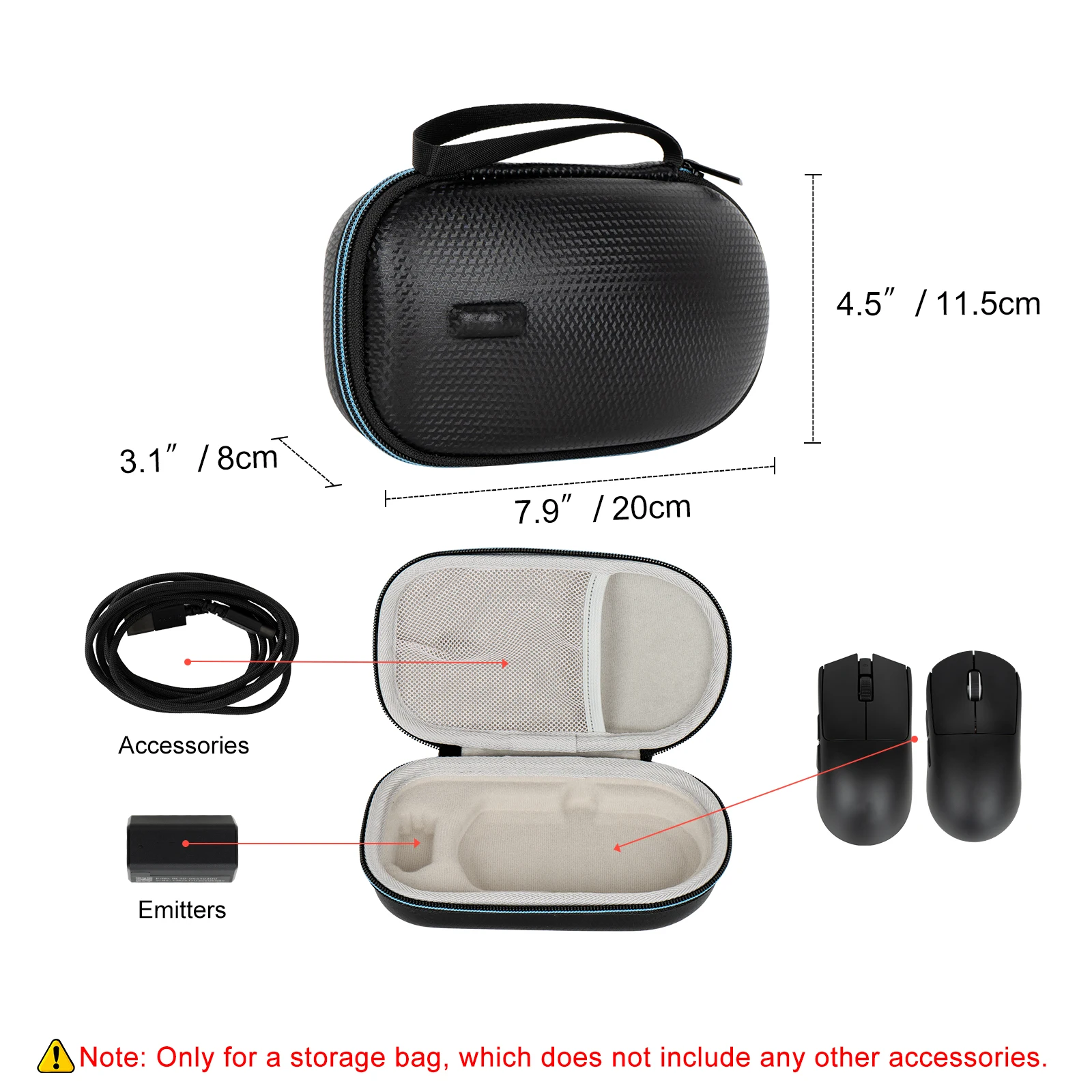 Carrying Case Waterproof Portable Storage Bag for Razer Viper V3 Pro/Logitech G PRO X Superlight Wireless Gaming Mouse