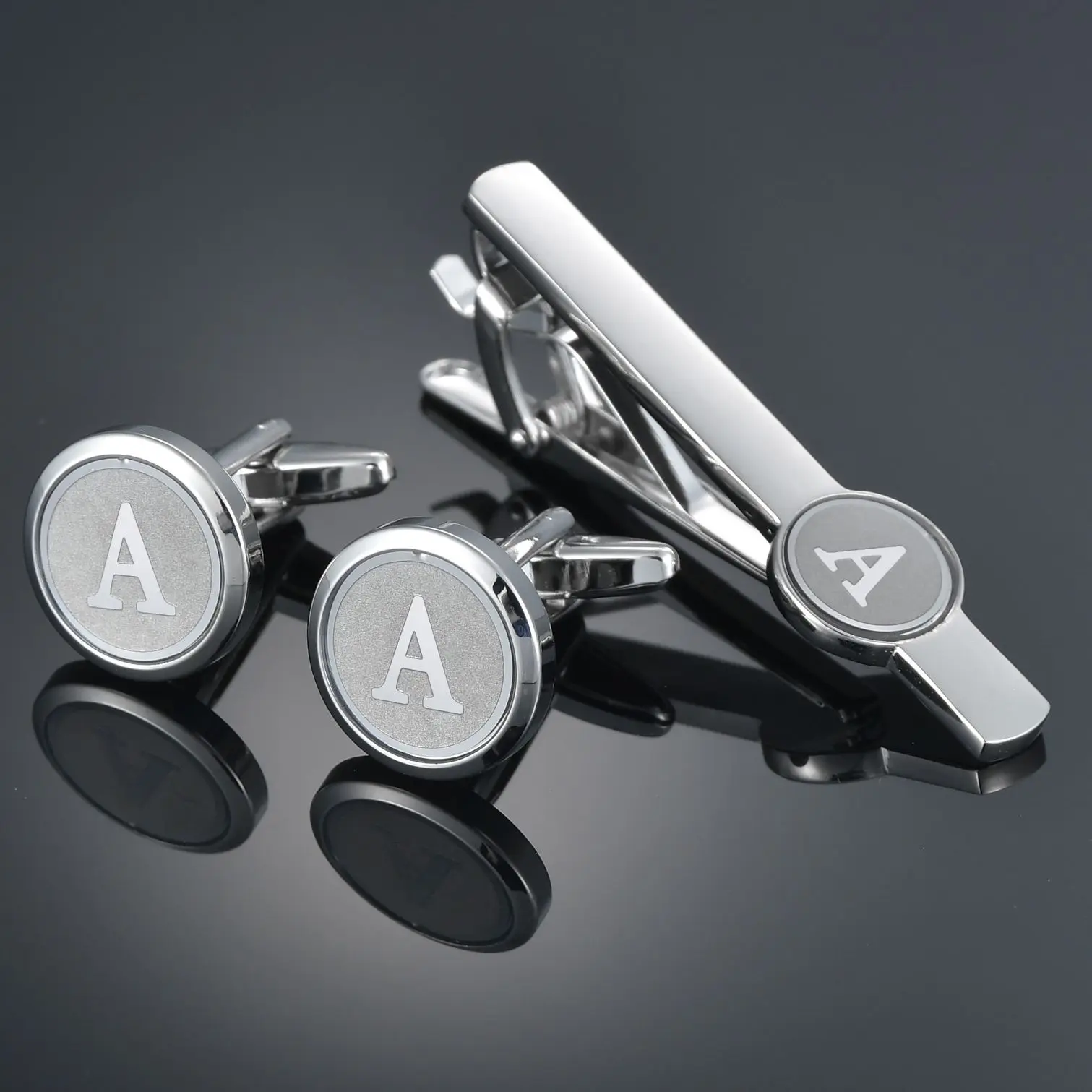 High Quality Letter A-Z men's French cufflinks tie clip set fashion shirt cufflinks High Quality Letter A-Z men's French cufflinks tie clip set fashion shirt cufflinks