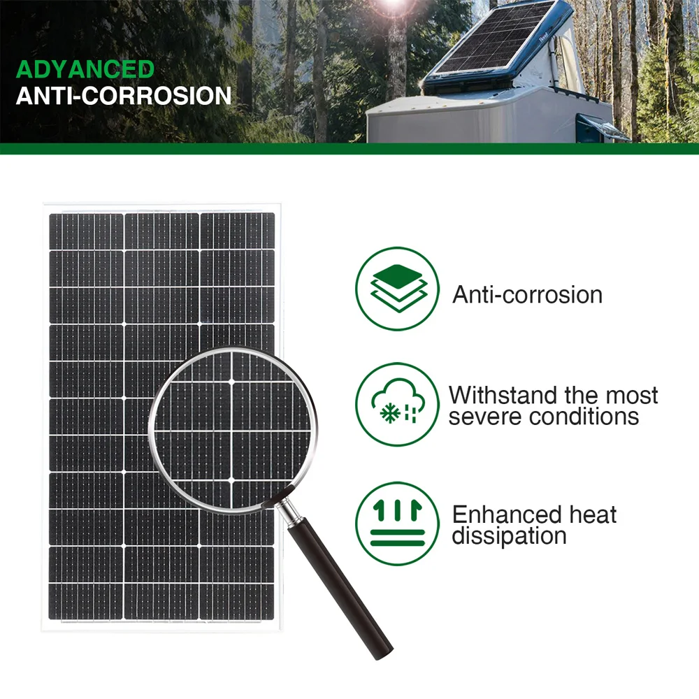 Painel Solar Rígido 400W 300W 200W 100W 18V Painel Fotovoltaico Moldura de Alumínio Módulo Solar Células Solares Potência 12V / 24V Carga da Bateria Para RV / Casa / Caravana / Viagem