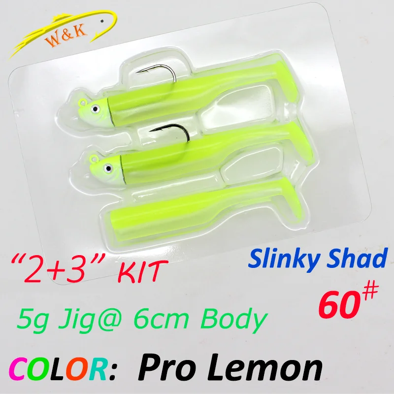 Enhanced Fishing Lure Kit - Slinky Shad Soft Lures with Jig Heads for Rock and Mud Minnow Fishing