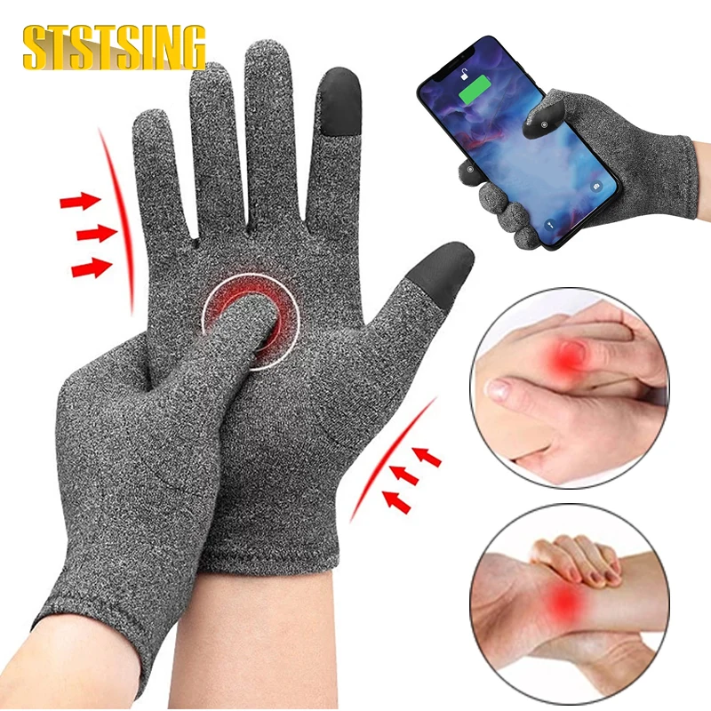 

1 Pair Compression Arthritis Gloves Premium Arthritic Joint Pain Relief Hand Gloves Therapy Full Fingers Compression Gloves