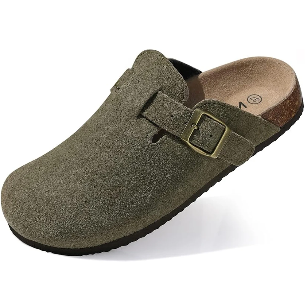 Litfun Retro Cork Clogs Slippers For Men Fashion Men Mules Shoe with Arch Support Unisex Classic Beach Shoes Men's Suede Sandals — view 6