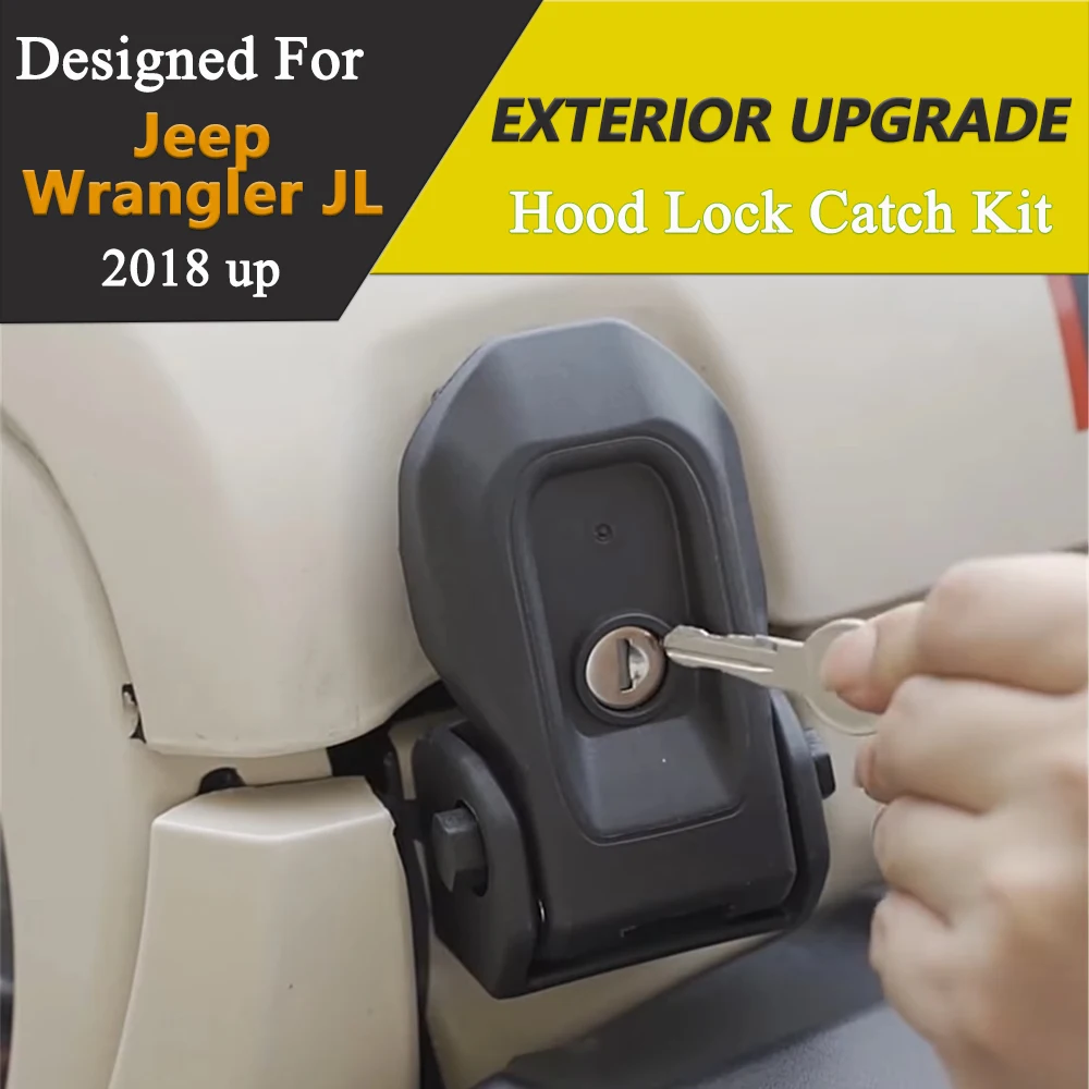 Anti theft hood latches Anti-theft Hood Latches Catch for Jeep Wrangler JL JLU 4XE Rubicon Sahara Sport Gladiator JT-Car Exterior Accessories