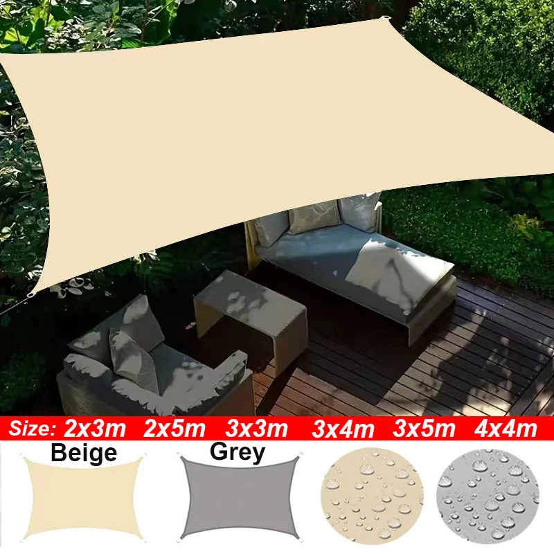 Outdoor Waterproof Sun Shade Sail Garden Canopy For Terrace Car Canvas Awning Rectangle Pool 5