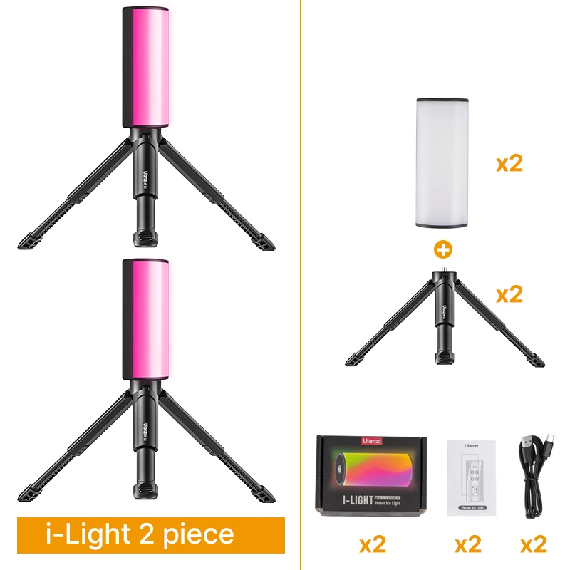 ตัวเลือกสินค้า โคมไฟมือถือ RGB ปรับแสง 2500-9000K สำหรับ Vlogger