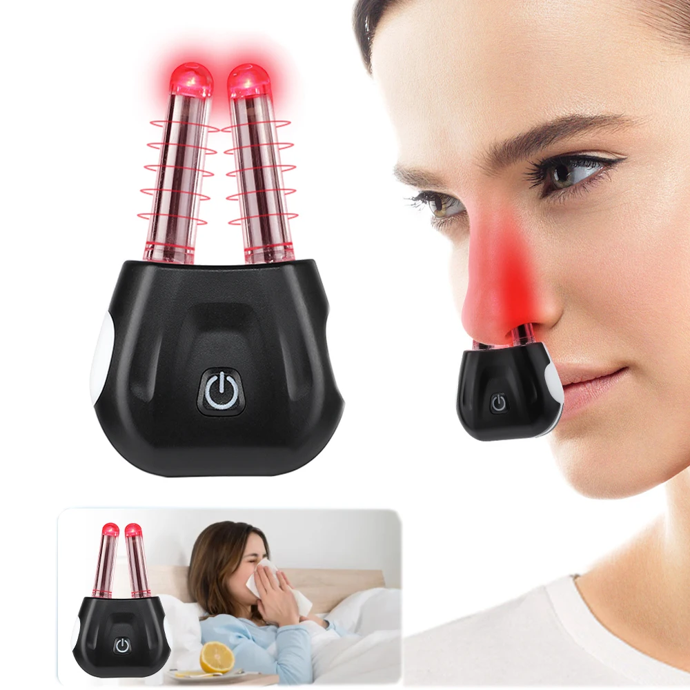 Nasal Laser Therapy Device Cordless Infrared Nasal Therapy Device Rhinitis Relief Tool Low Frequency Pulse Nose Massage for Improving Nasal Ventilation