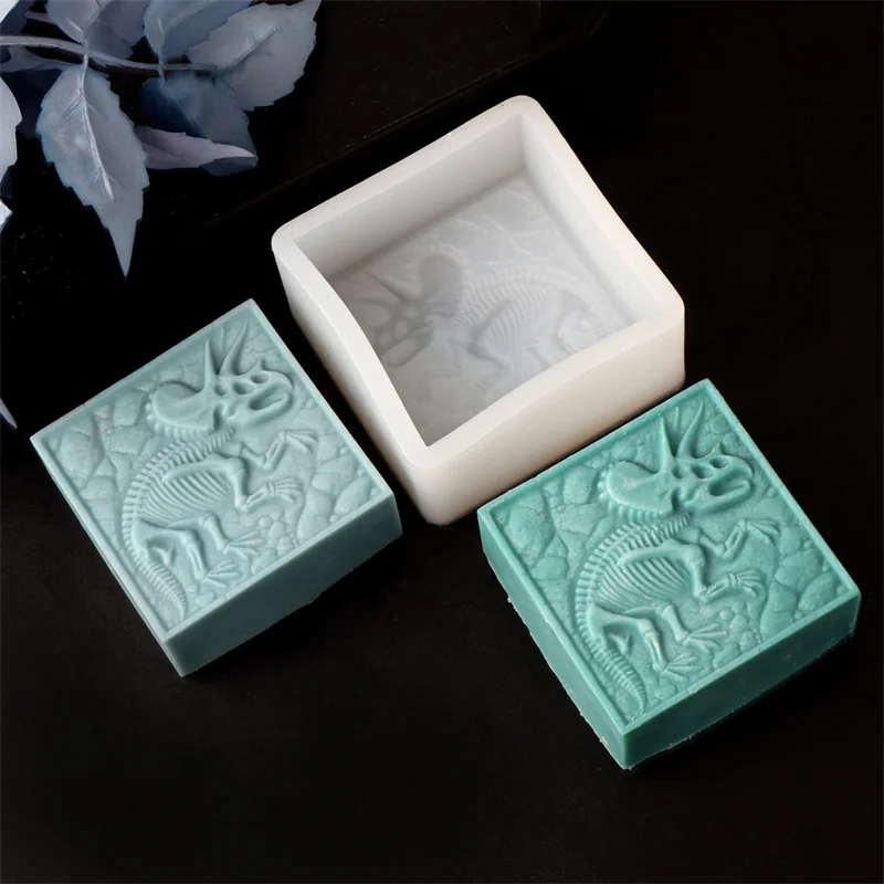 Silicone Mold Soap Molds Dino Bones Fossil Skeleton Silicone Soap Mold DIY Dinosaur Gypsum Resin Handmade Crafts Making Mould Halloween Decorative Mould