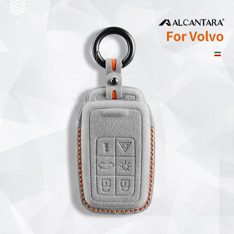 

For Volvo XC60 XC40 XC90 S90 V60 S60 V90 2010-2022 V40 XC70 V70 S40 V50 Alcantara Car Key Case Protective Shell keychain bag