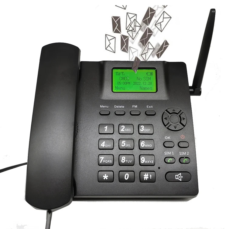 Gsm-teléfono Fijo Con Tarjeta Sim Para El Hogar, Dispositivo Inalámbrico  Con Radio Fm, Identificación De Llamadas, Color Negro - Teléfonos -  AliExpress