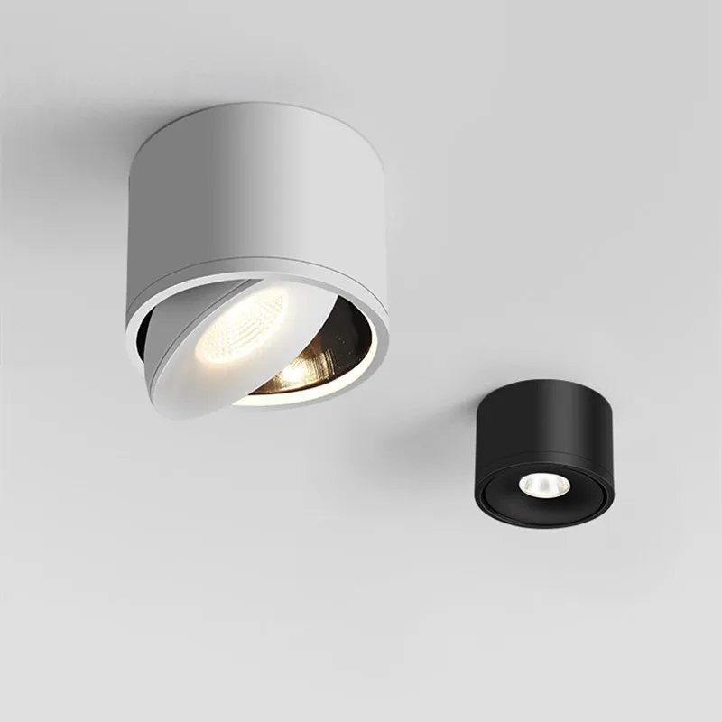 7W20W Dimmable Surface Mounted LED Rotatable Background Spot Light COB Downlight 110V 220V