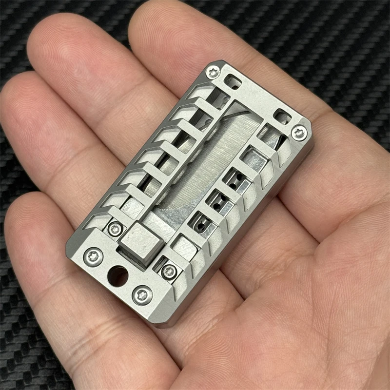 new Creative Stainless Steel Mechanical Push Fidget Slider EDC Fidget Toys Practical Mini Outdoor Po