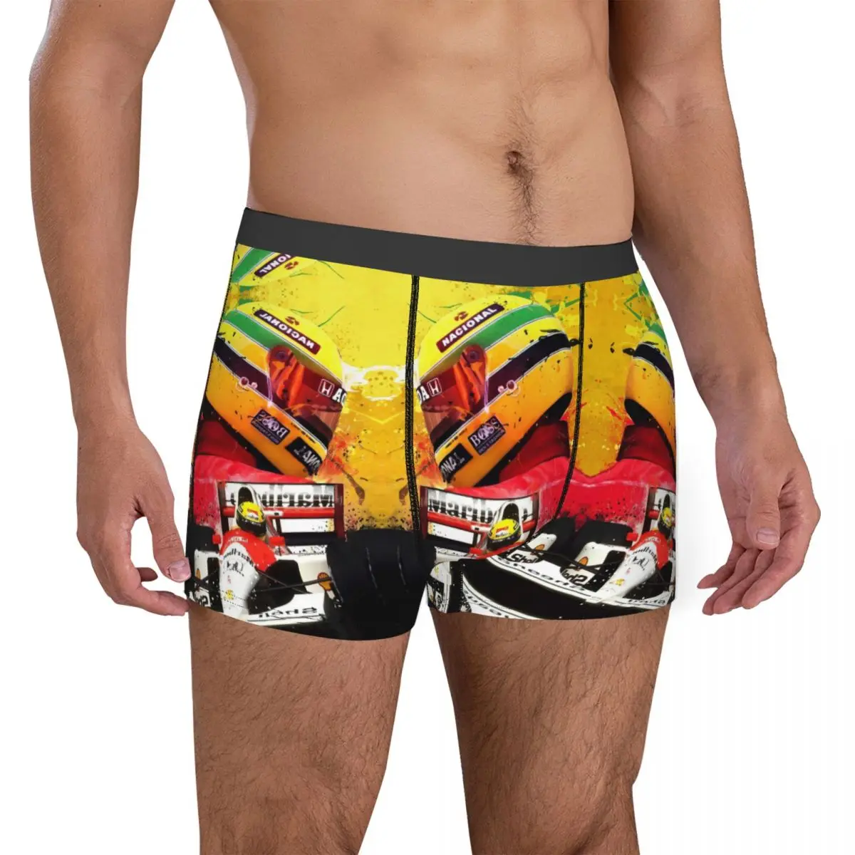 Slip Boxer Da Uomo Esotici Ayrton Senna F1 Race Raer 5 Skivvy Summer Wearable Novità Funny