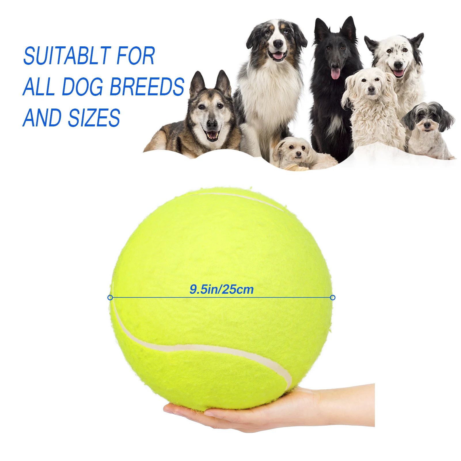 9.5" Oversize Giant Tennis Ball for Children Adult