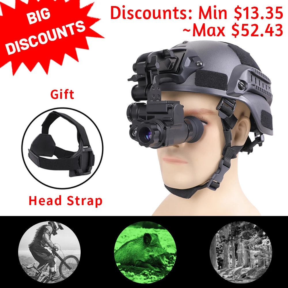 NVG10 Helmet Night Vision Goggle 1920x1080p Green Tactical Head Night Vision Monocular WiFi IP66 Hunting Night Vision Device