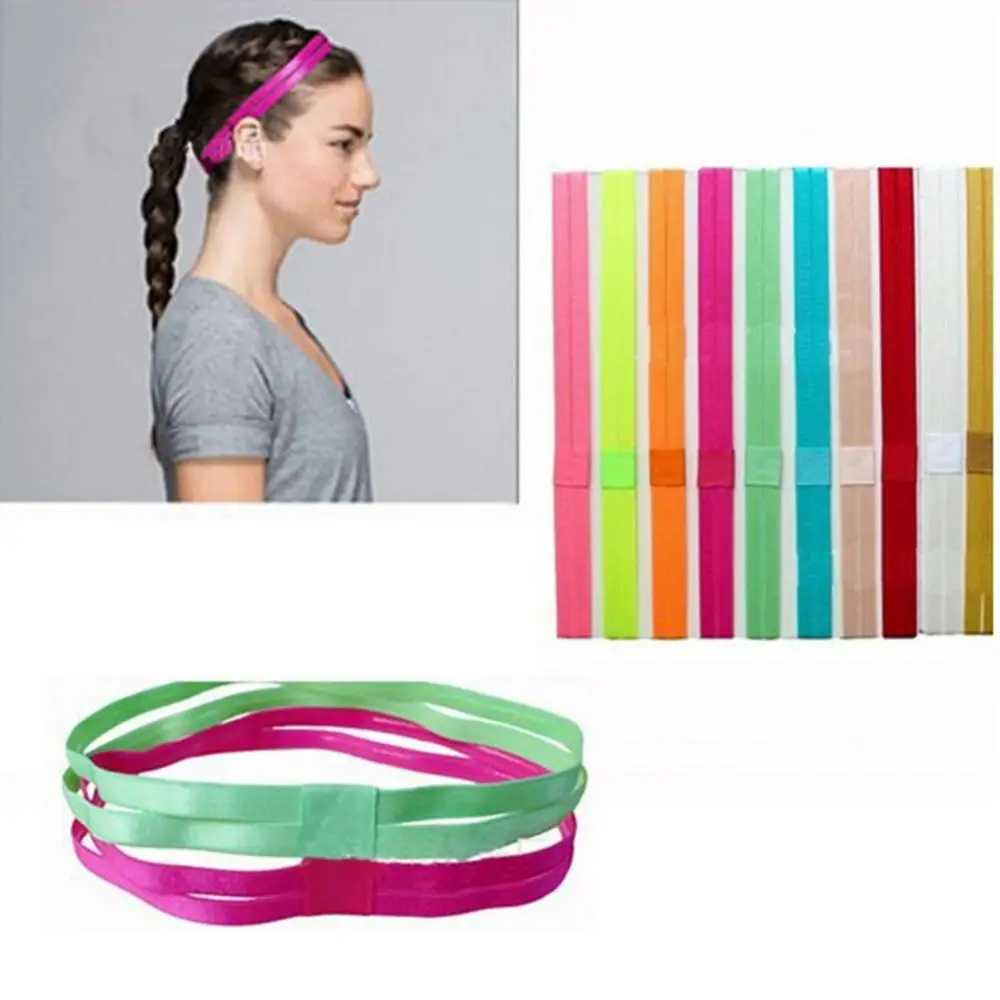 Yoga Hair Bands Women Sweatbands Anti-slip Elastic Rubber Football Running Sports Headband For Women Hair Accessories Head Band sports headbands