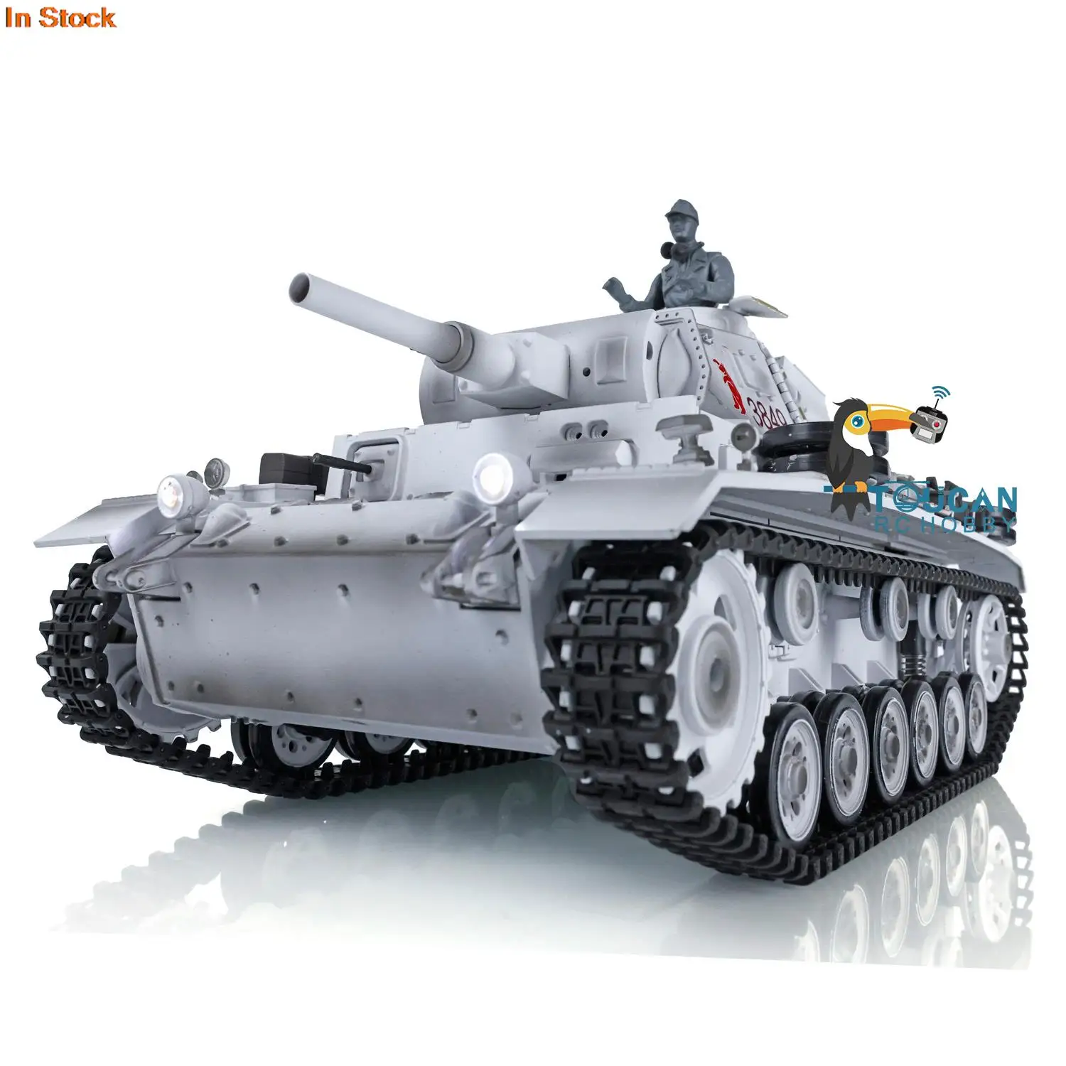 Heng Long 1/16 Snow FPV Camera 7.0 Customized Panzer III H RTR RC Tank 3849 Metal Wheels Gearbox Army BB Smoke Unit Toys TH17378 6