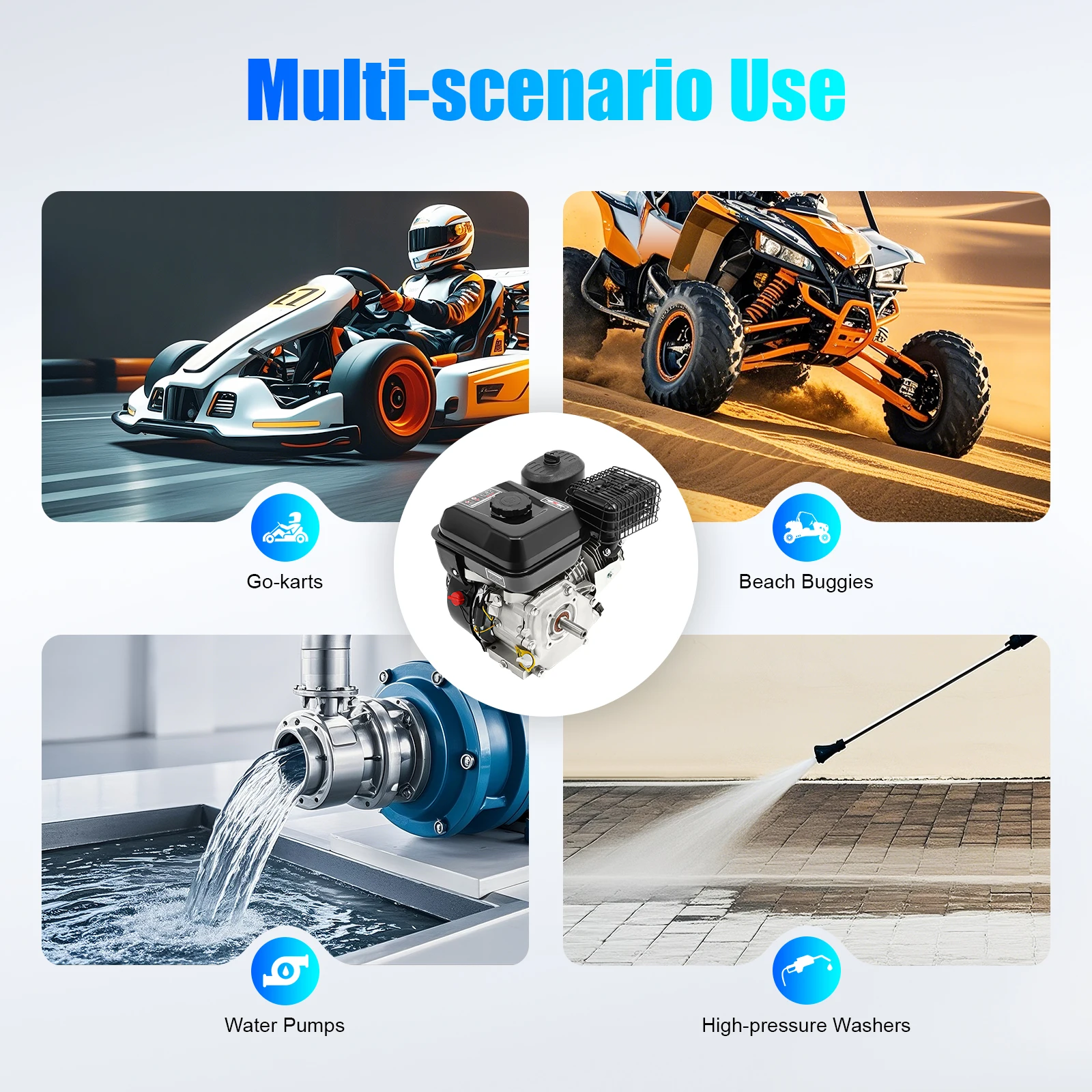 7,5 PS 4-Takt-Benzinmotor, 212 cc Benzinmotor, 3000 W Gasmotor, 3600 U/min Mehrzweckmotor mit Luftkühlsystem – Detail 33