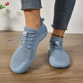 Casual Women's Wide Fit Sneakers Flats Minimalist Breathable Wide Width Sneakers Mesh Barefoot Walking Shoes 1