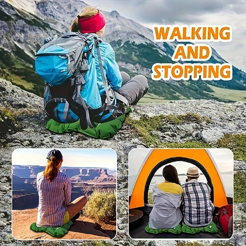 49x37.5cm Air Cushion Pillows Outdoor Camping Sleep Cushion Folding Inflatable Pillows Chair Cushion Seat Pads With Storage Bag 5