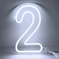 LED Neon 1 2 3 4 5 6 7 8 9 0 Number Sign for Birthday Wedding Party Decor 15in 38 cm High Numbers Led Light Sign Power by USB 1