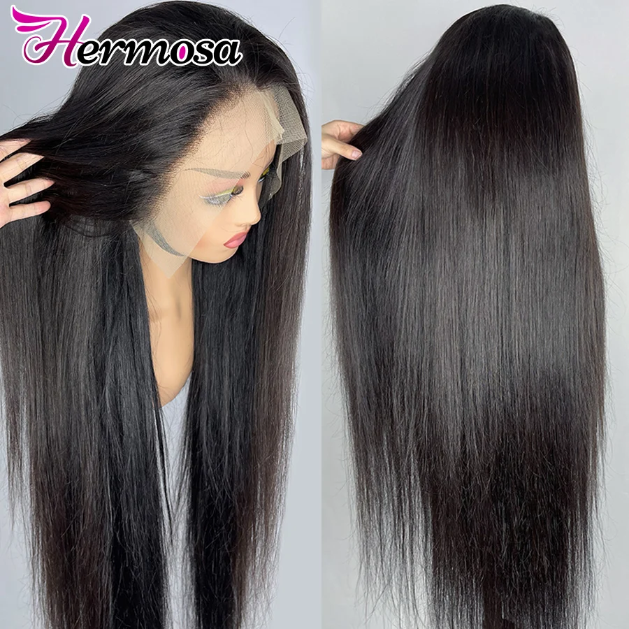 Hermosa Straight Human Hair PrePlucked 13x6/13x4 HD Lace Frontal Wig Brazilian Human Hair Lace Frontal Wig 220% lace front wig human hair wigs human hair wig front lace wig