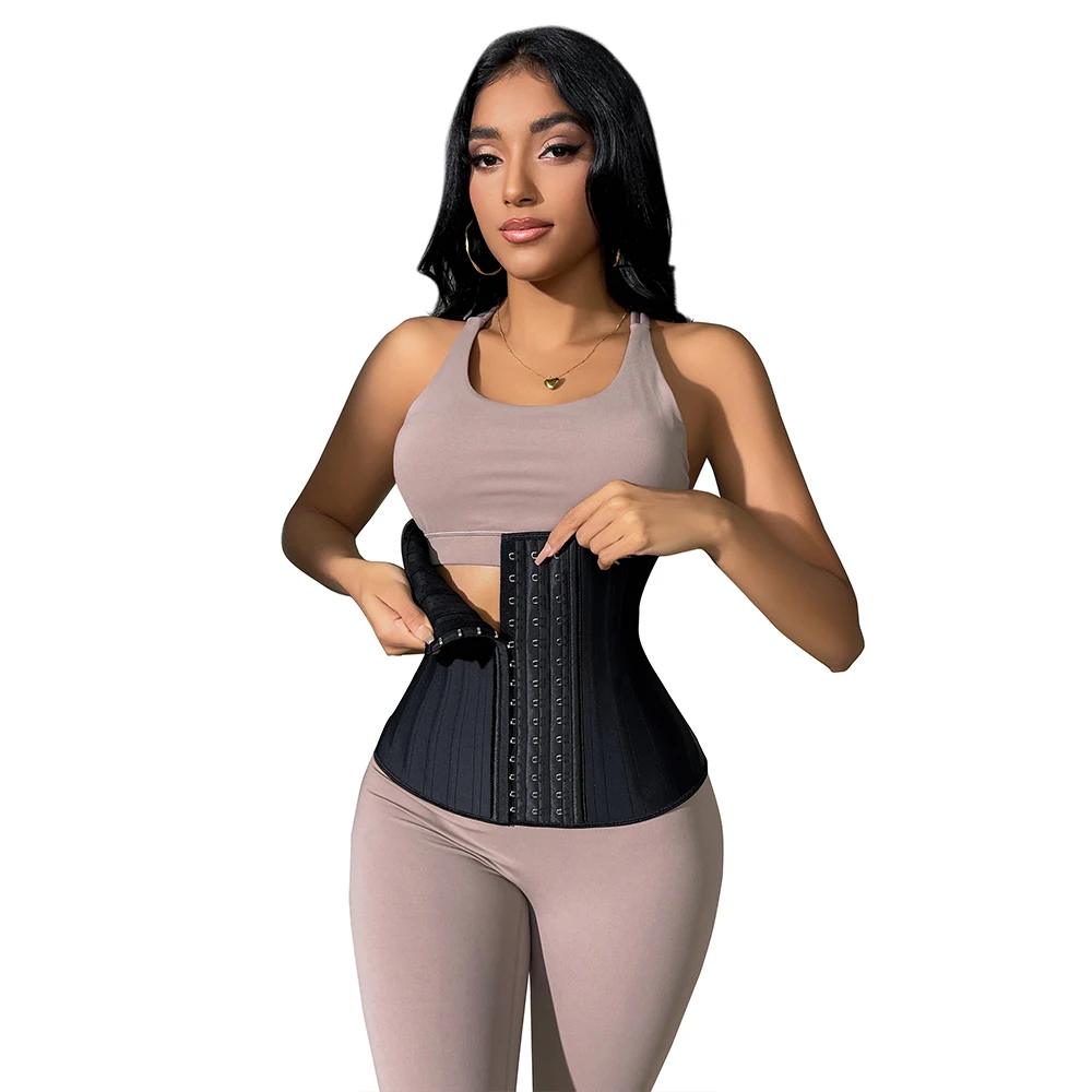 

Latex Waistband Belt 25 Spiral Steel Boned Corset Underbust Slimming Waist Trainer Cincher
