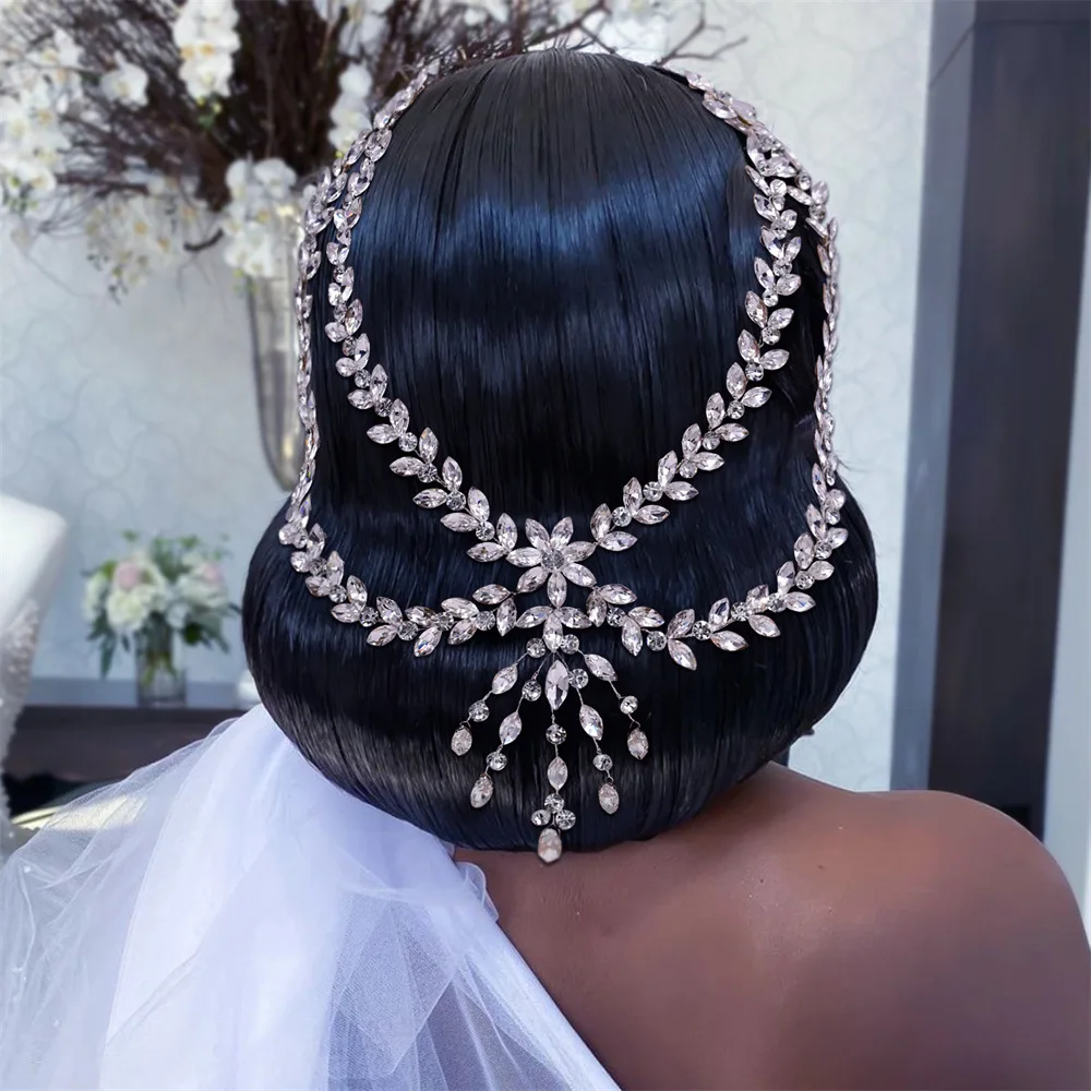 

Bride Forehead Rhinestone Wedding Hair Band Handmade Wedding Headdress Styling Tools