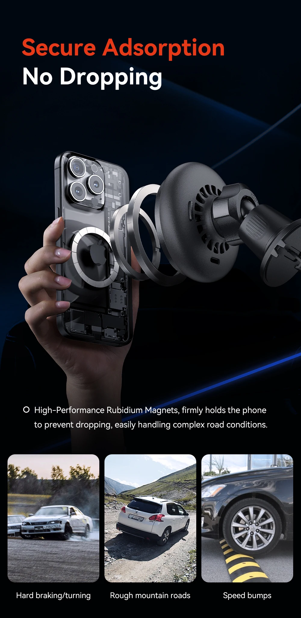 Magnetic Wireless Charger Car Phone Holder 15W Fast Charging Wireless Car Charge