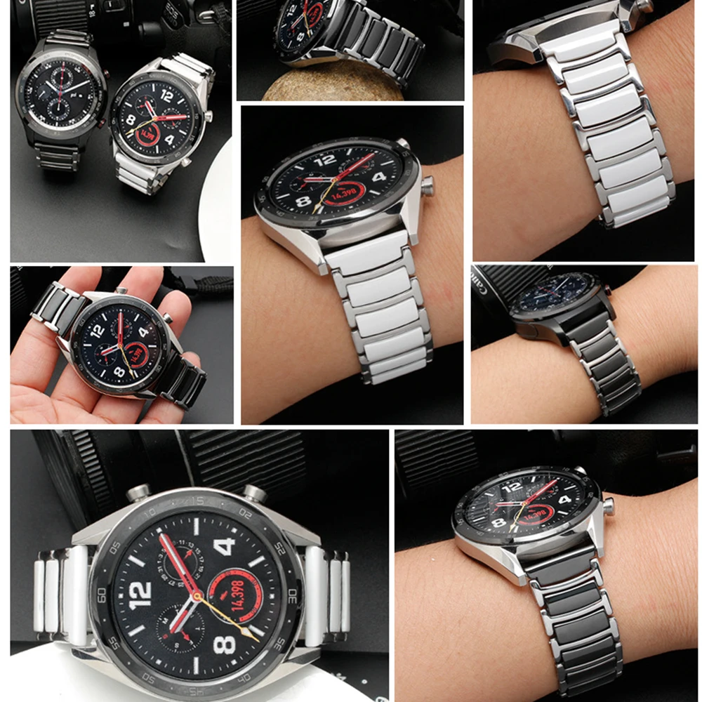 Premium Ceramic and Metal Strap Band - 20mm/22mm