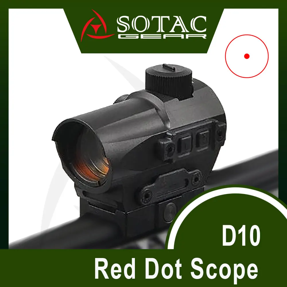 

SOTAC Hunting d10 1X27 Red Dot Sight с 20-миллиметровой подсветкой, аксессуары