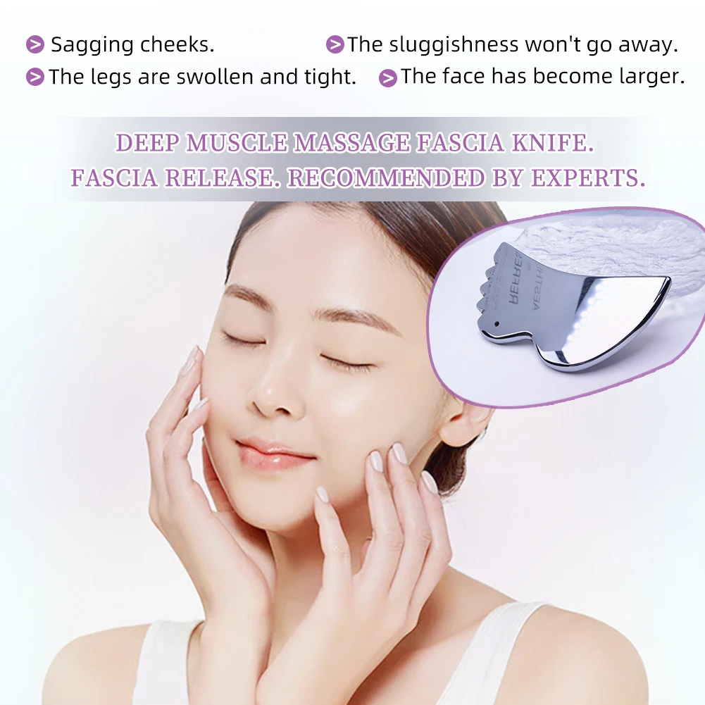 1Pieces Natural Terahertz Guasha Scraper Massager Facial Skin Lifting Reduce Puffiness Face/Body Care Guasha Board Massage Tool