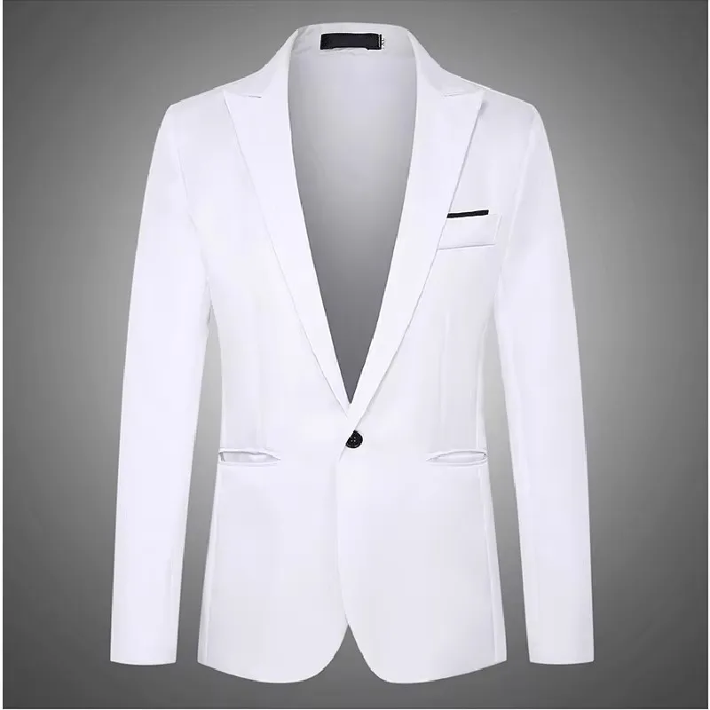 Men Blazer Fashion Brand Suit Slim Fit Suit Blazers Male Jacket Business Casual Solid Color Long Sleeve