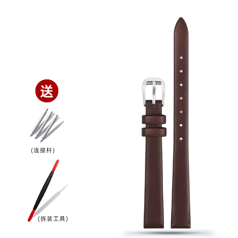 Soft Genuine Leather Vintage Watch Band - Women's Small Width Strap in First Layer Cowhide