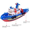 Baby Electric Marine Rescue Boat Toy Fire-fighting Boat Speedboat Toy with Light and Sound Light Up Toys for Kids Swimming 3