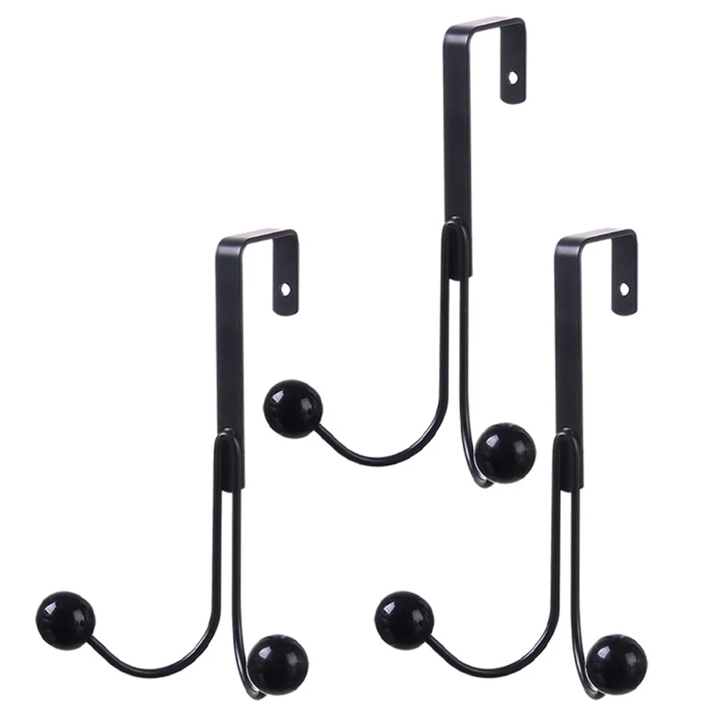 

3 Pcs Wrought Iron Hook Door Hooks Heavy Duty Clothes Rack Coat for Hanging over Dorm Towel