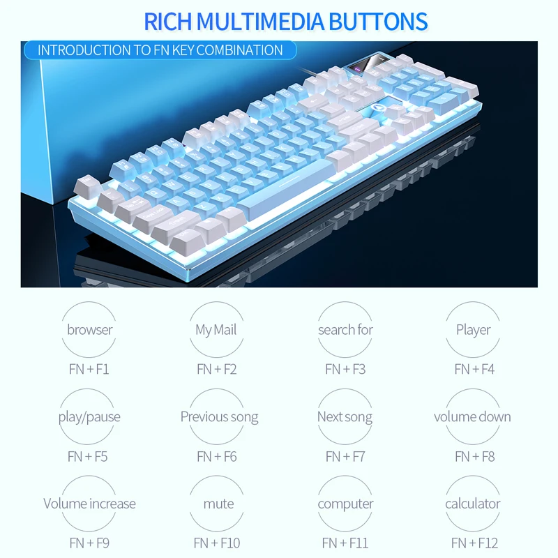 YINDIAO K500 Wire Keyboar Gaming Laptop Desktops PC Computer Office Accessories Low Profile Gamer Keyboars With_voghion.com